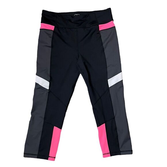 Betsy Johnson Cropped Leggings Athletic Performance Large Give Love Get Love - Picture 1 of 9